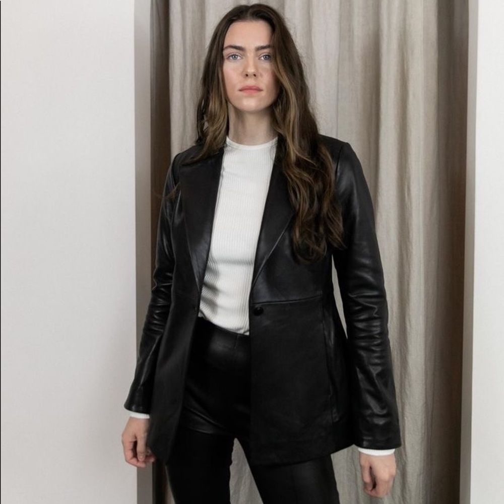 🤍 EVC True 90s Y2K Express Leather Blazer Jacket